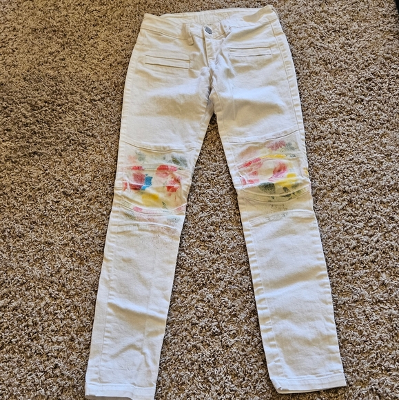 Don't Cry Milan Italian White Art Jeans TG 26 Mod Clivia Low Rise Size 26 Skinny - Picture 2 of 11